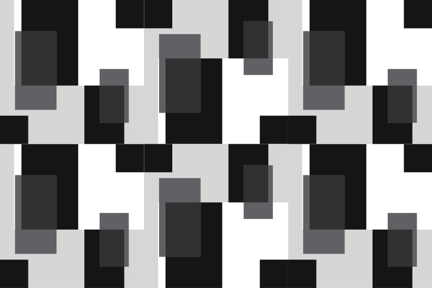 Tapete vinílico geométricas blocos em preto e branco - TenStickers