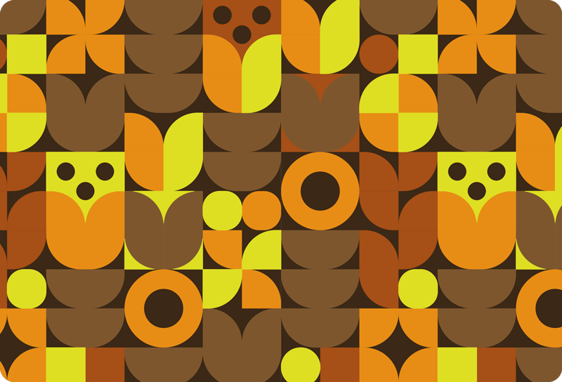 Tapete vinílico geométricas abstrato anos 70 - TenStickers