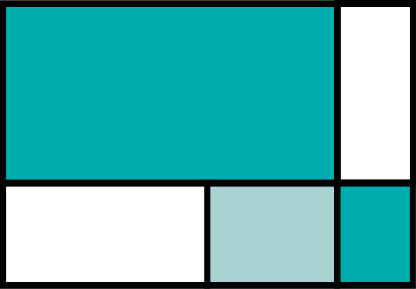 Tapete vinílico geométricas blocos coloridos verdes - TenStickers