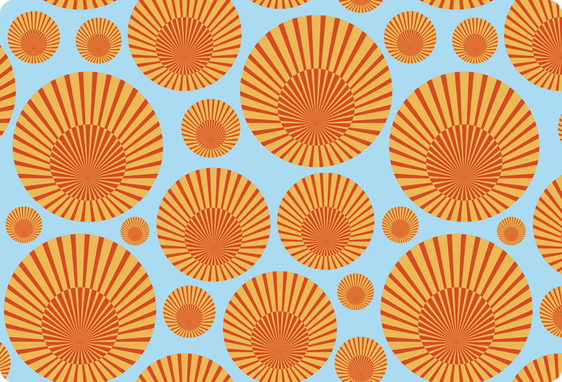 Tapete vinílico geométricas sol dos anos 70 - TenStickers
