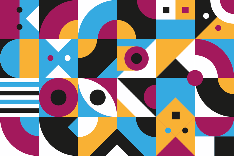 Tapete vinílico geométricas formas coloridas - TenStickers