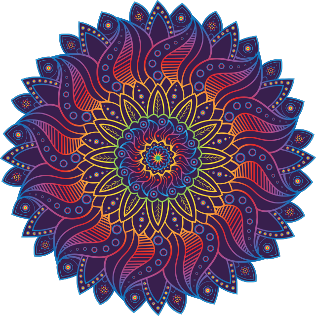 Tapete vinílico geométricas mandala arco-íris - TenStickers