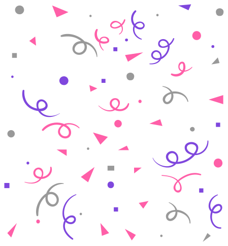 Tapete vinílico geométricas confete cinza, rosa e roxo - TenStickers
