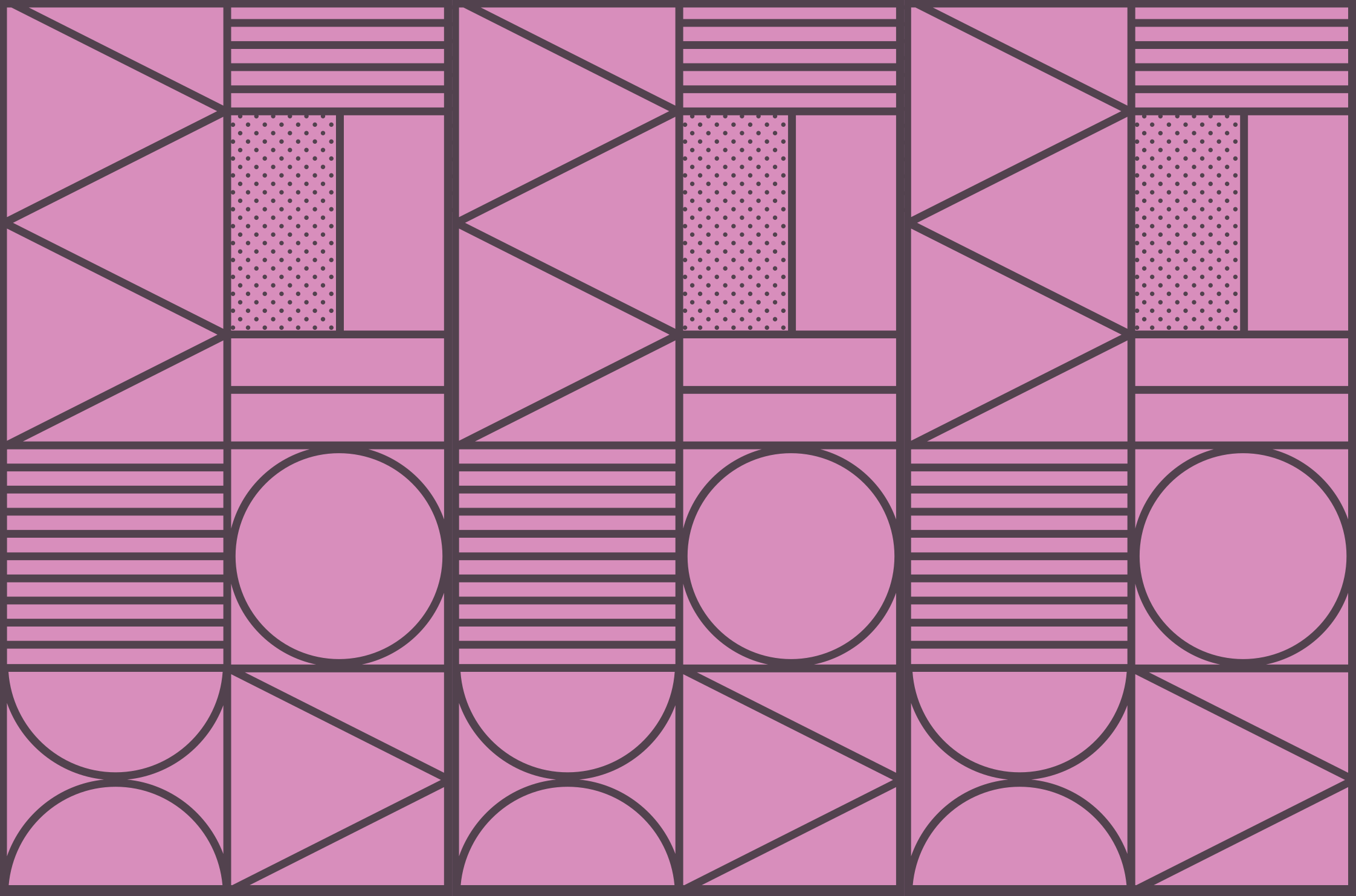 Tapete vinílico geométricas em bloco de cores rosa e cinza - TenStickers