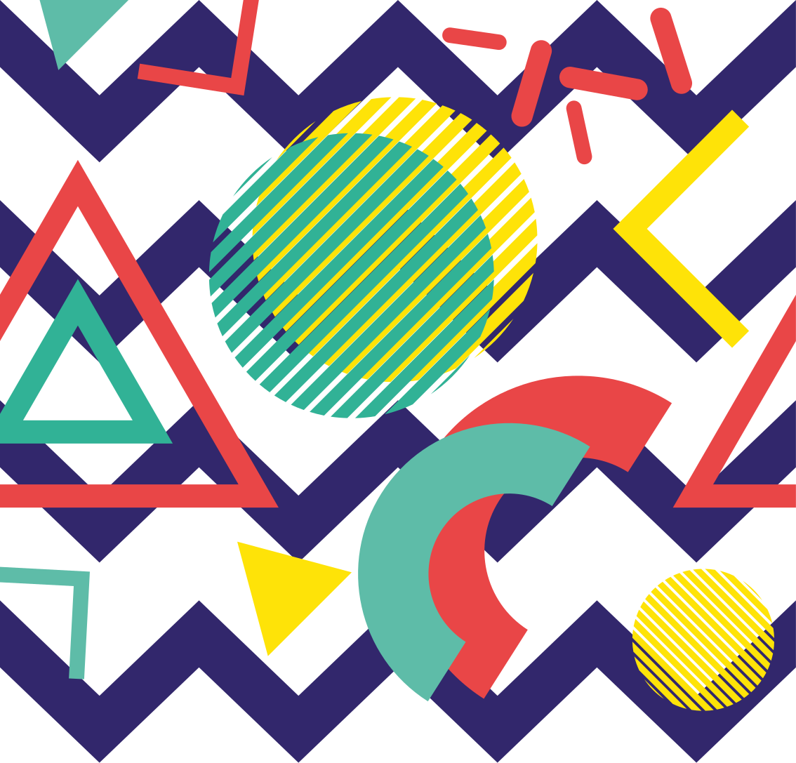 Tapete vinílico geométricas padrão colorido - TenStickers