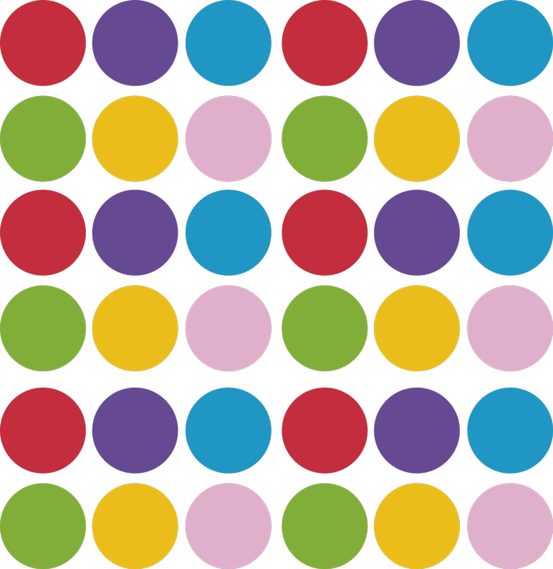 Tapete vinílico geométricas padrão de círculos coloridos - TenStickers