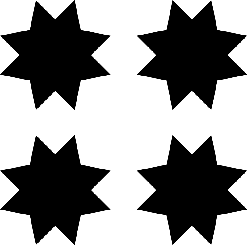 Tapete vinílico geométricas estrelas negras - TenStickers