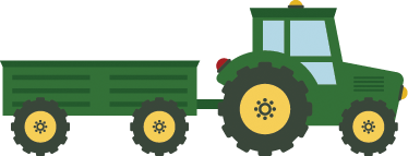 Tapete vinílico criança trator verde e carroça - TenStickers