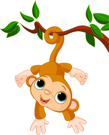 Tapete vinílico criança macaquinho feliz - TenStickers