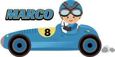 Tapete vinílico criança carro de fórmula 1 personalizado - TenStickers