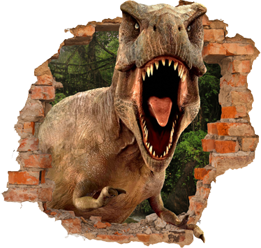 Tapete vinílico criança t-rex 3d - TenStickers