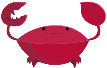 Tapete vinílico criança caranguejo sorridente vermelho - TenStickers