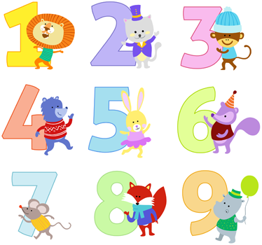 Tapete vinílico criança adesivos de números infantis - TenStickers
