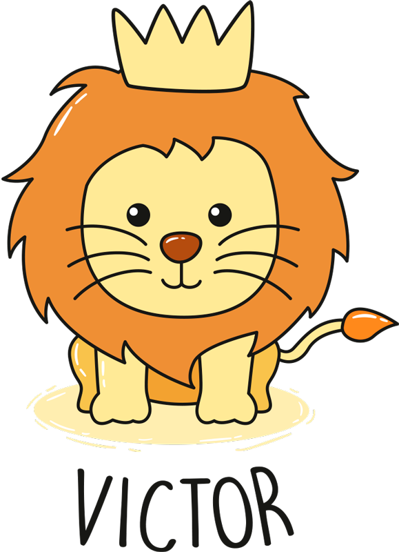 Tapete vinílico criança desenho bebê leão - TenStickers