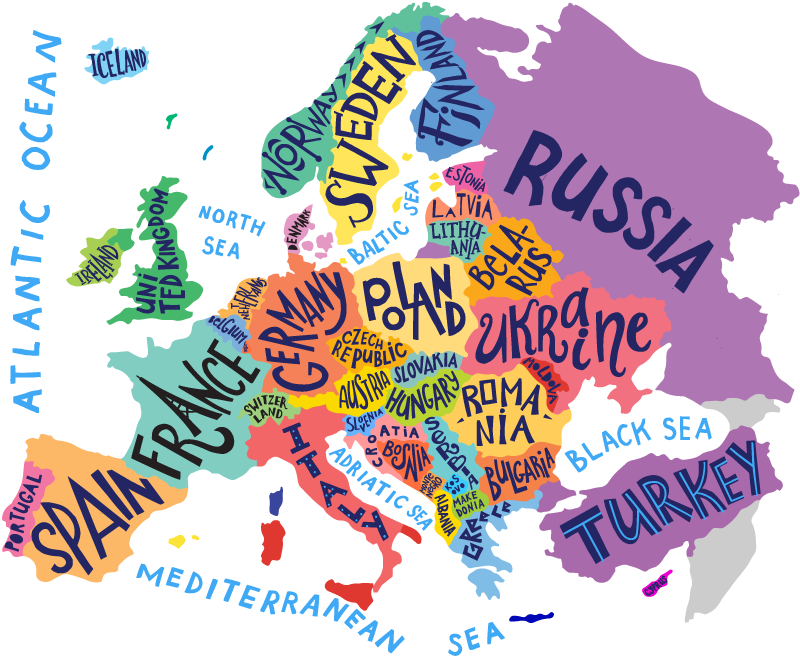 Tapete vinílico criança mapa da europa infantil - TenStickers