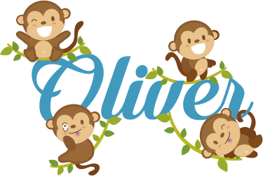 Tapete vinílico criança vinil infantil de macacos - TenStickers