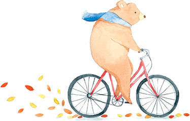 Tapete vinílico criança urso de bicicleta - TenStickers