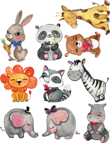 Tapete vinílico criança adesivos de animais da selva - TenStickers