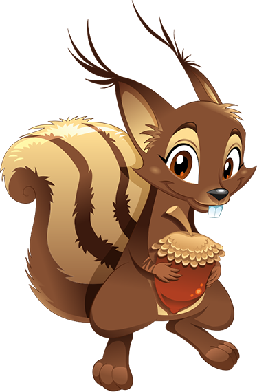Tapete vinílico criança esquilo com bolota - TenStickers