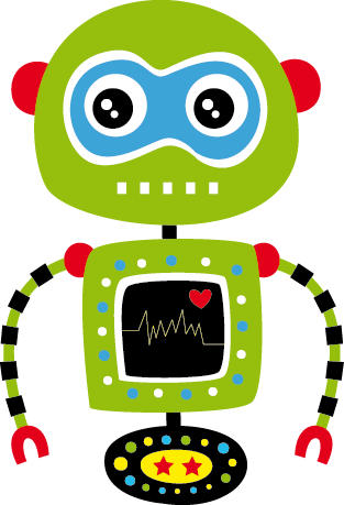 Tapete vinílico criança robô verde - TenStickers