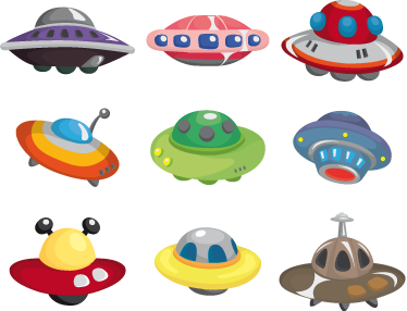 Tapete vinílico criança adesivos de ovnis - TenStickers