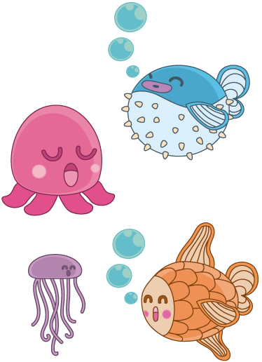Tapete vinílico criança adesivo ilustrativo de peixes - TenStickers