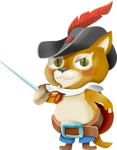 Tapete vinílico criança gato de botas - TenStickers