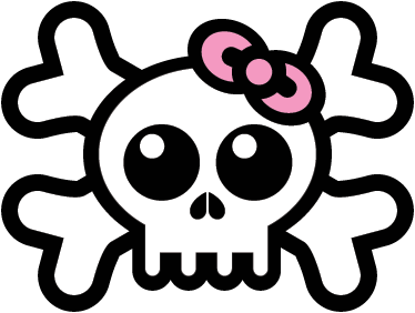 Tapete vinílico criança caveira com fita - TenStickers