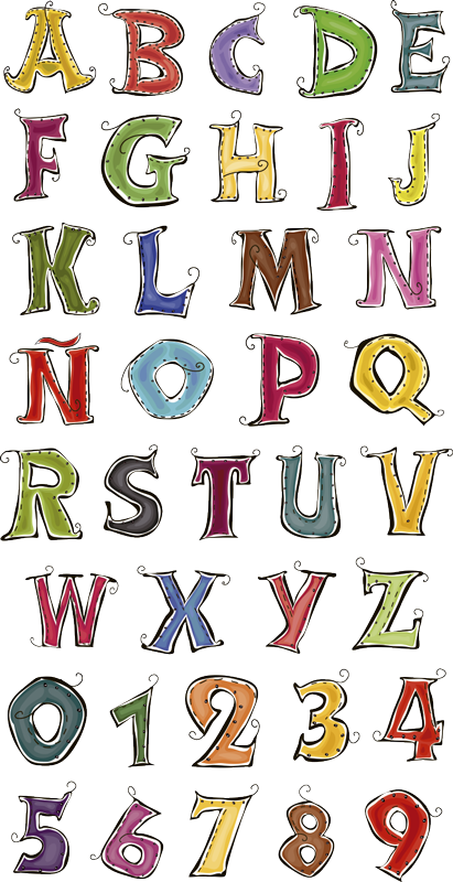 Tapete vinílico criança alfabeto completo em espanhol - TenStickers