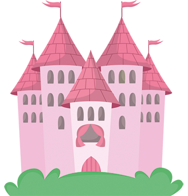 Tapete vinílico criança castelo rosa - TenStickers