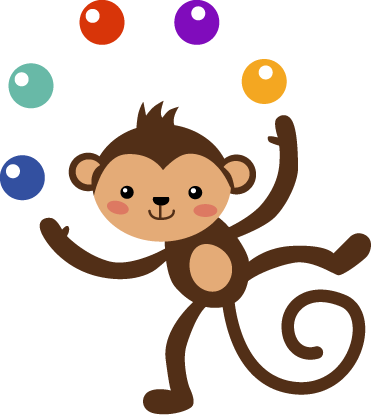 Tapete vinílico criança macaco malabarista - TenStickers