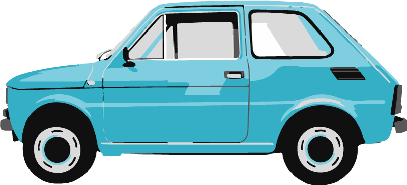 Tapete vinílico criança carro vintage azul - TenStickers