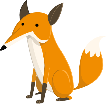 Tapete vinílico criança raposa simples sentada - TenStickers