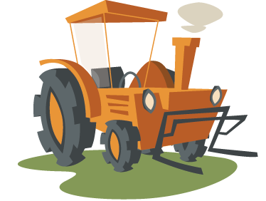 Tapete vinílico criança trator laranja - TenStickers