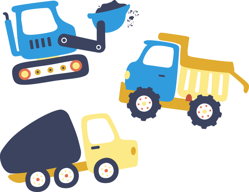 Tapete vinílico criança com símbolos de caminhão - TenStickers
