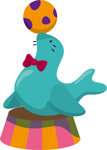 Tapete vinílico criança adesivo de foca com bola - TenStickers