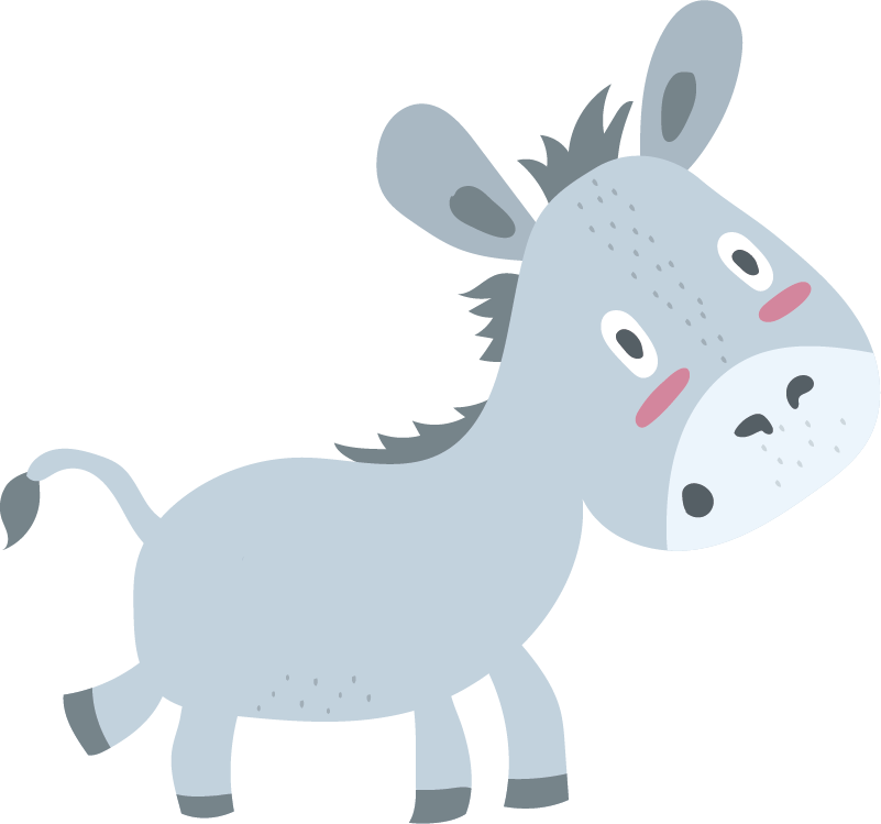 Tapete vinílico criança burro cinza - TenStickers