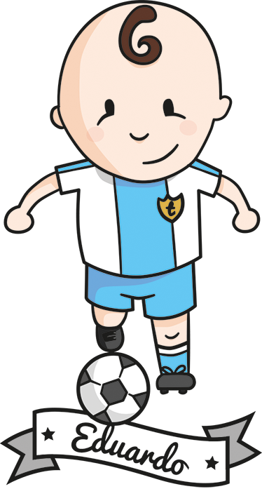 Tapete vinílico criança jogador de futebol com nome - TenStickers