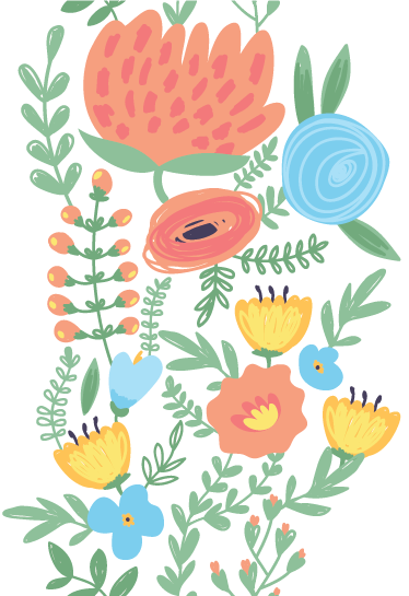 Tapete vinílico criança adesivo floral para porta - TenStickers