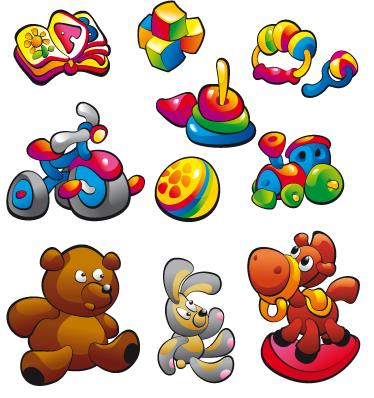 Tapete vinílico criança adesivos coleção de brinquedos - TenStickers