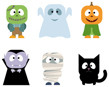 Tapete vinílico criança adesivos monstros halloween - TenStickers