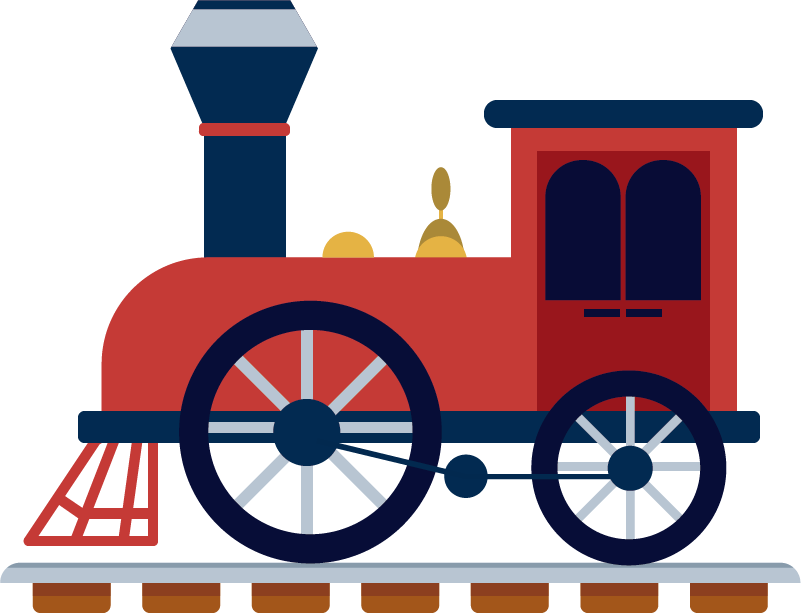 Tapete vinílico criança trem vermelho antigo - TenStickers