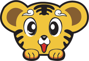 Tapete vinílico criança tigre feliz - TenStickers