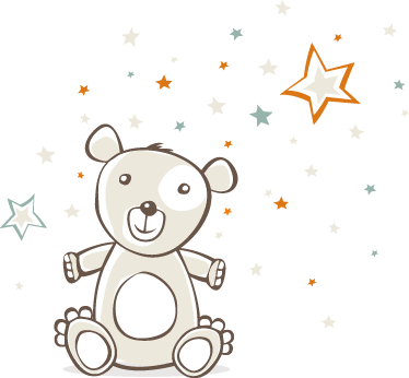 Tapete vinílico criança urso com estrelas - TenStickers