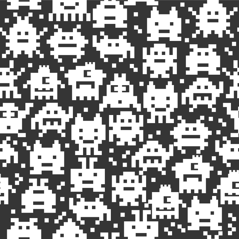 Tapete vinílico criança monstros de videogame - TenStickers