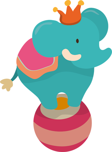 Tapete vinílico criança elefante equilibrando - TenStickers