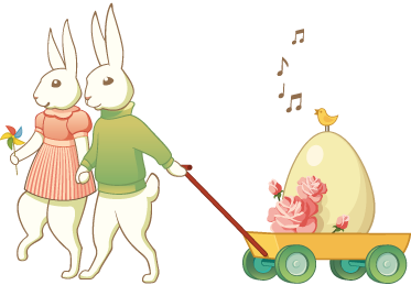 Tapete vinílico criança coelhinhos da páscoa - TenStickers