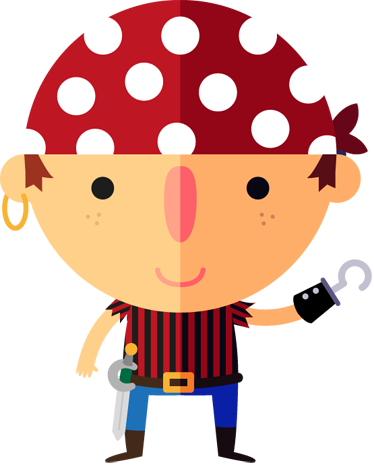 Tapete vinílico criança ilustração de pirata - TenStickers