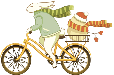 Tapete vinílico criança coelhinho da páscoa de bicicleta - TenStickers