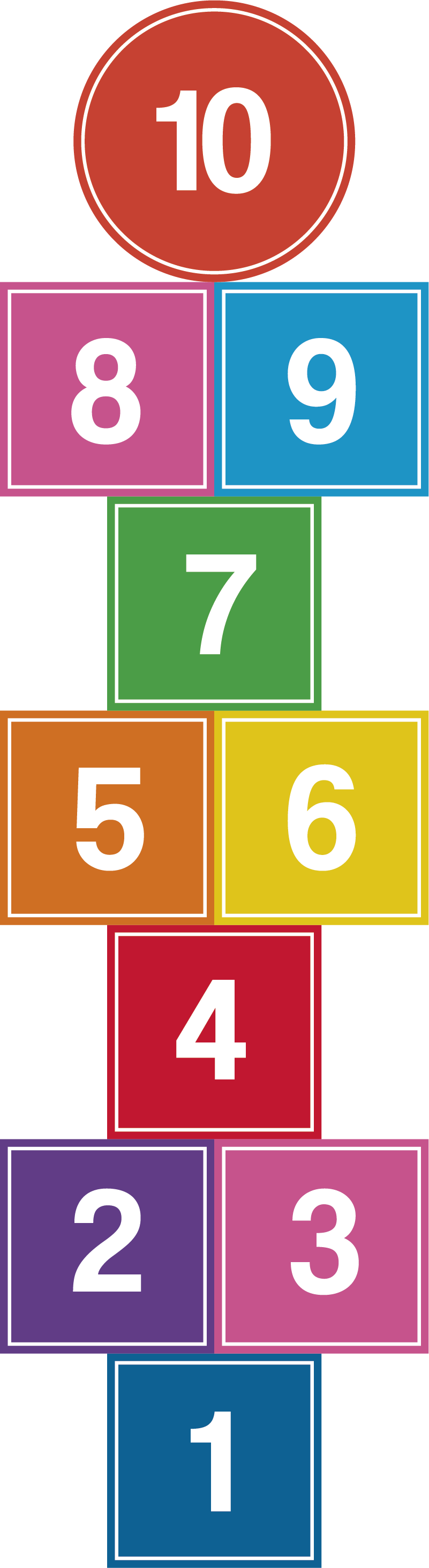 Tapete vinílico de jogos com amarelinha colorida - TenStickers